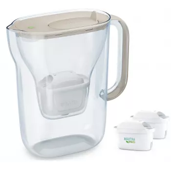 Water filter jug BRITA Style Essential 2.4 L with 2 replacement cartridges (sand)