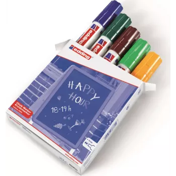 Chalk Marker Edding 4090 Chisel Blue Brown Green Orange 5 pcs