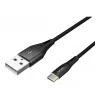 NATEC Cable USB-C/A 2.0 1m prati led black nylon