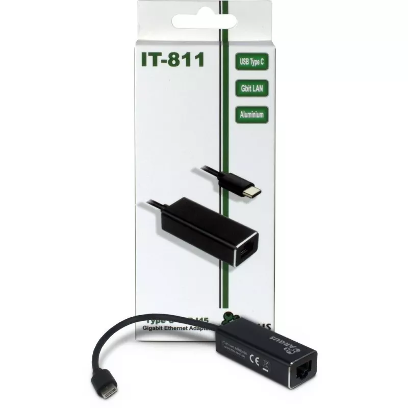 Inter-Tech Argus IT-811 - Network Adapter - USB-C - Gigabit Ethernet - Black (88885438)