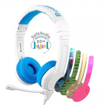 Wired Headset buddy phones School+ — Head-band, Circumaural, 20–20000 Hz, 1.4 m cable, Blue/White
