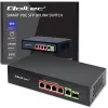 Ethernet PoE Switch QOLTEC 52296 — 4x RJ45 PoE ports, 1x RJ45 uplink