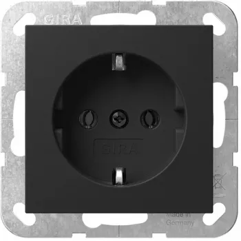 Schuko socket insert Gira System 55 4188005 for modular mounting, black
