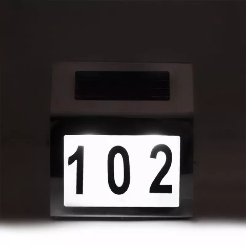 Exterior LED house number lamp MACLEAN MCE172 – solar-powered night illumination for address visibility