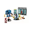 LEGO playset Marvel Iron Man's Laboratory Hall of Armor 76315 — 384 pieces, 5 minifigures, display area