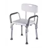 Shower chair ActionMed KP300AM with backrest and armrests, polypropylene, adjustable height 43–56 cm, seat 40×33 cm, max user weight 110 kg