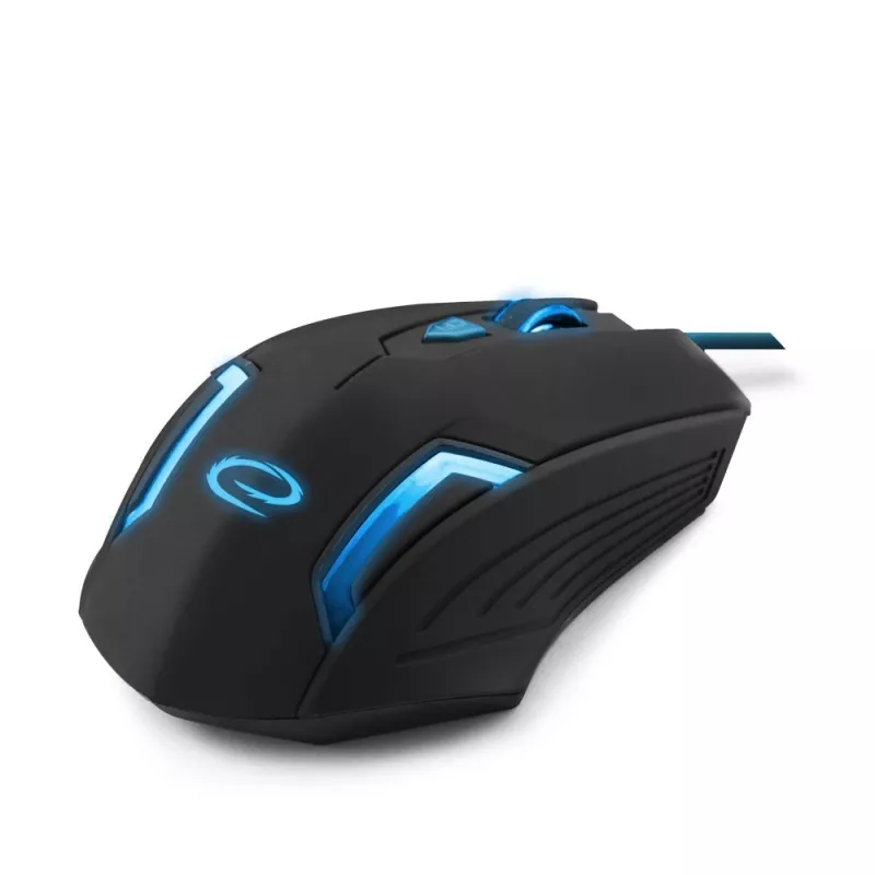 Esperanza MX205 FIGHTER - Mouse - USB - Blue - Hiiri - Optinen - 6 Painiketta - Black