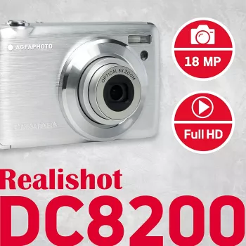 Agfa Photo DC8200 Silver + Case + Card SD 16GB