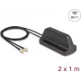 External Wi‑Fi 7 Antenna DELOCK 81454 with 2 x RP‑SMA connectors, omnidirectional, 2.4–4.0 dBi