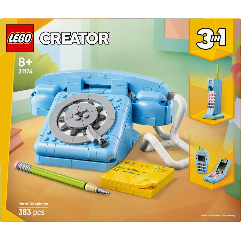 Construction toy LEGO Creator 3-in-1 31174 Retro Telephone set, 383 pieces, 8+ years, 70×110×150 mm