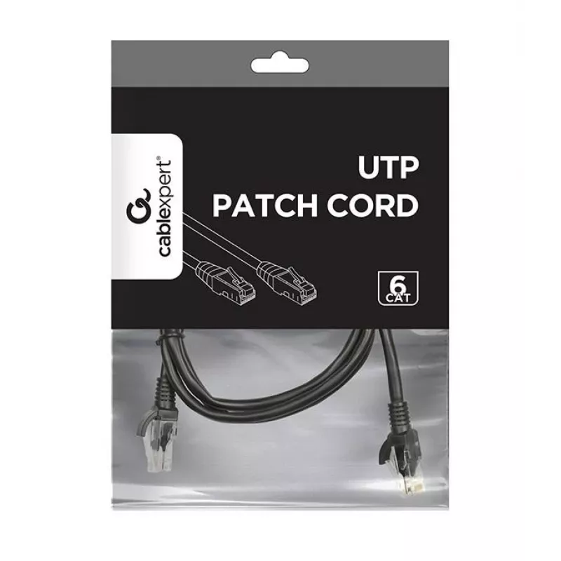 Networking cable Gembird PP6U-1M RJ-45 Cat6 1m Black