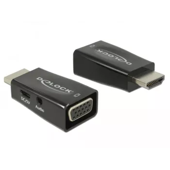Cable Gender Changer DeLOCK 65901 HDMI A to VGA & 3.5 mm Audio Black