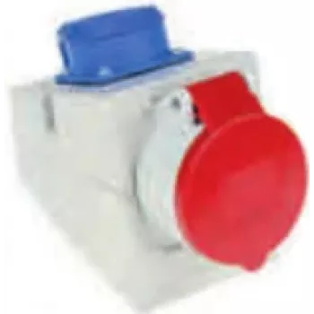 Industrial socket-outlet Bachmann 910.002, 5P, 400 V, 16 A, IP44, polycarbonate, Blue/Red/White