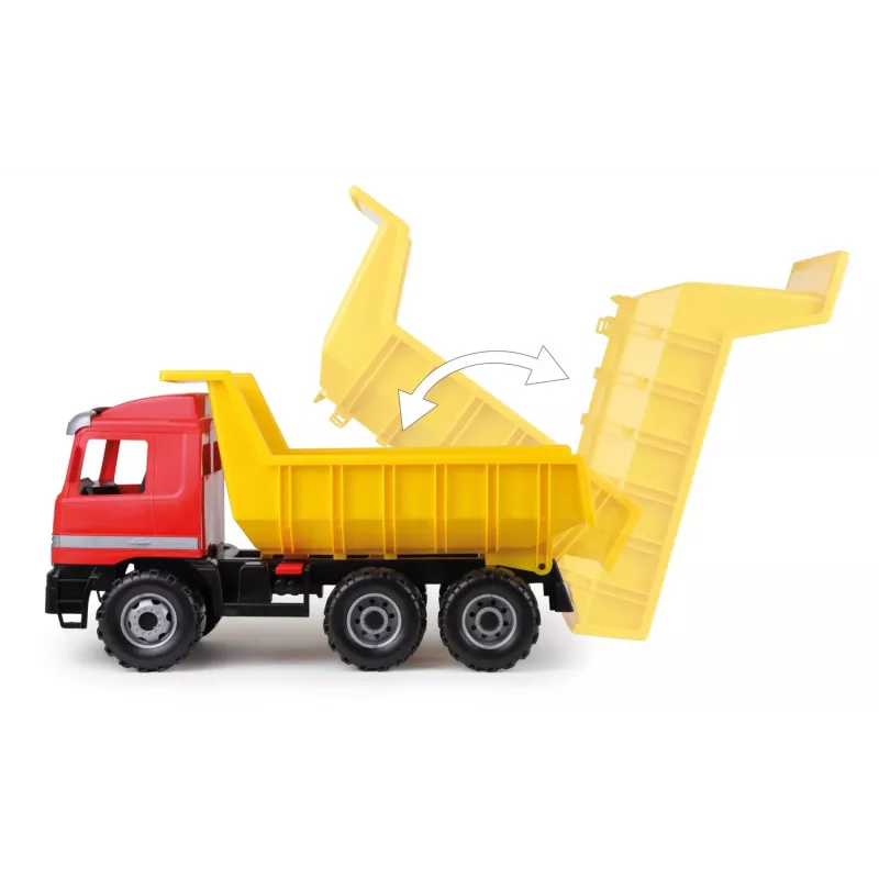 Toy dump truck Lena Actros 62 cm single brown cart