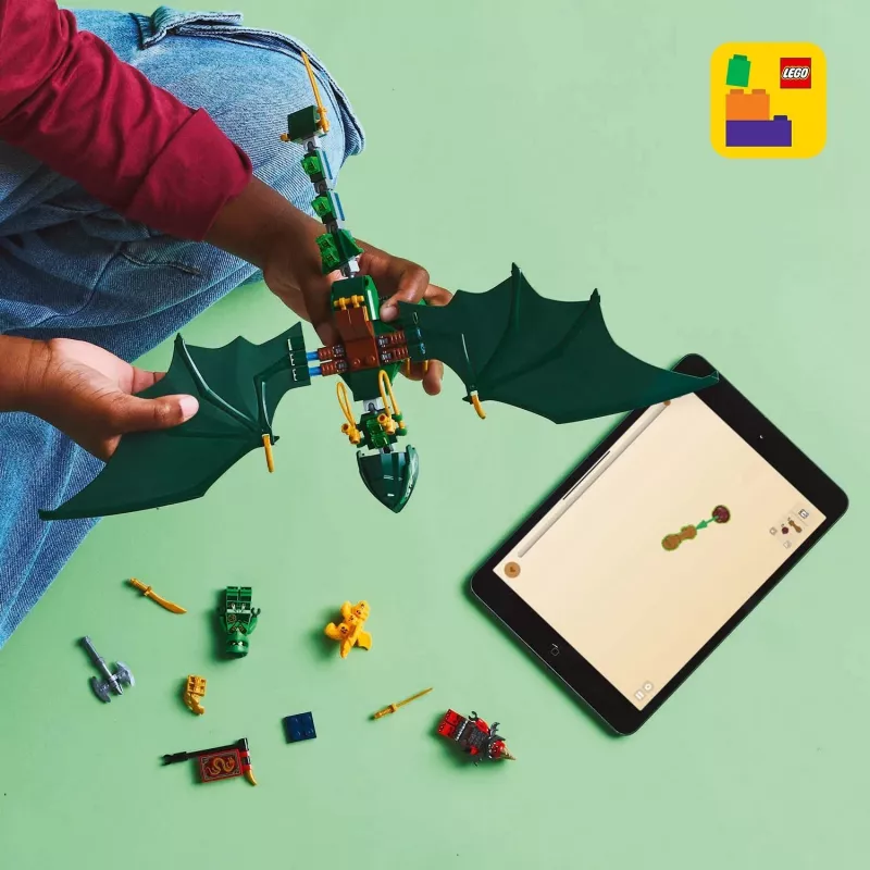 Construction toy set LEGO NINJAGO 71829 Lloyd's Green Forest Dragon, 128 pieces, 2 minifigures, for ages 6+