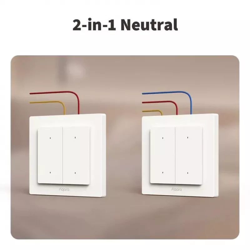 AQARA Light Switch H2 EU (4 Buttons, 2 Channels) (WS-K08D) - Zigbee and Thread wallswitch with 2 relays