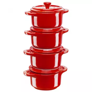 Staub Mini Cocotte Round, 4 pcs. - 200 ml, Red