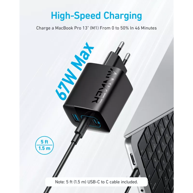 Anker 336 Charger (67W) Mobile Computer. Mobile Phone. Laptop. Power B