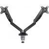 Goobay Desk Mount | Double Monitor Mount with Gas Spring | Swivel, Tilt, Rotation | 17-32 inch | Maximum weight (capacity) 9 kg | Black