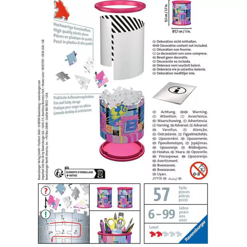 3D Puzzle Organizer Ravensburger Utensilo Barbie — model 11585, themed 3D decorative storage