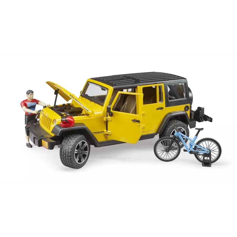 Jeep toy BRUDER 02543 for mountain bike and cyclist theme, ABS, multicolour, from age 4