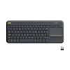 Logitech Wireless Touch Keyboard K400 Plus - Tastatur - drahtlos - 2.4 GHz - Schweizer - Schwarz