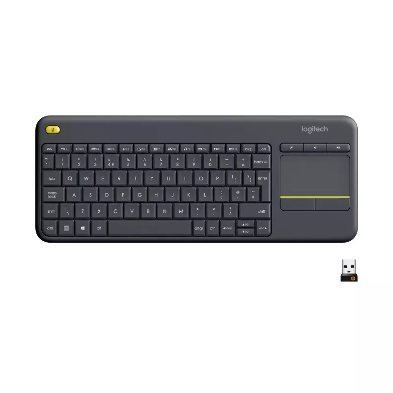 Logitech Wireless Touch Keyboard K400 Plus - Tastatur - drahtlos - 2.4 GHz - Schweizer - Schwarz