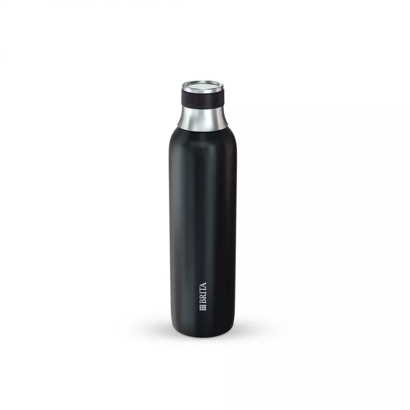 BRITA carbonating bottle 650 ml, stainless steel, black, dishwasher-safe