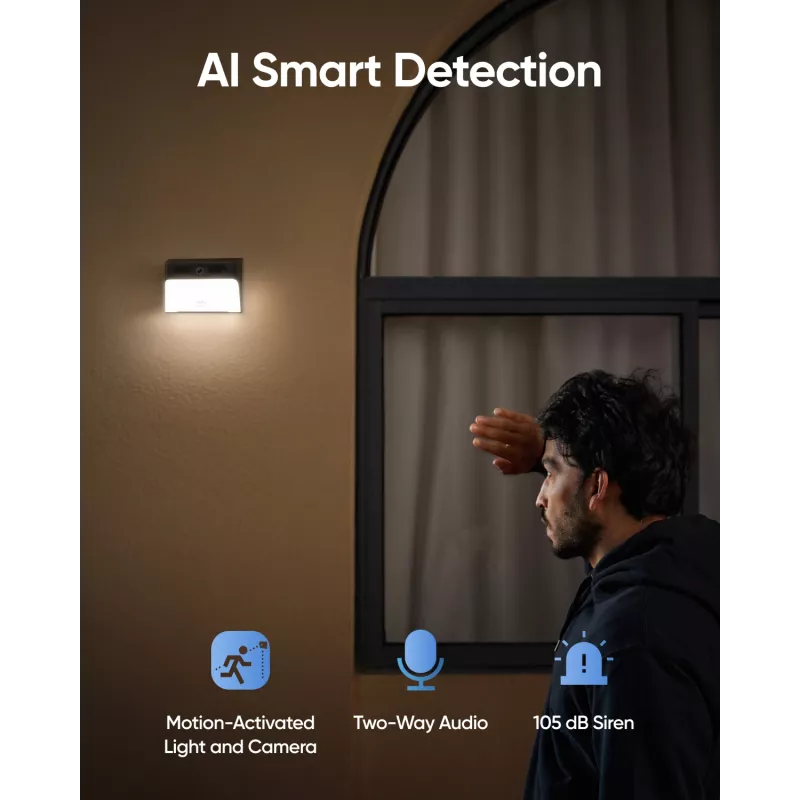 Anker Innovations Eufy Solar Wall Light Cam S120 - Network Surveillance Camera - weather-resistant - Colour (day/night)