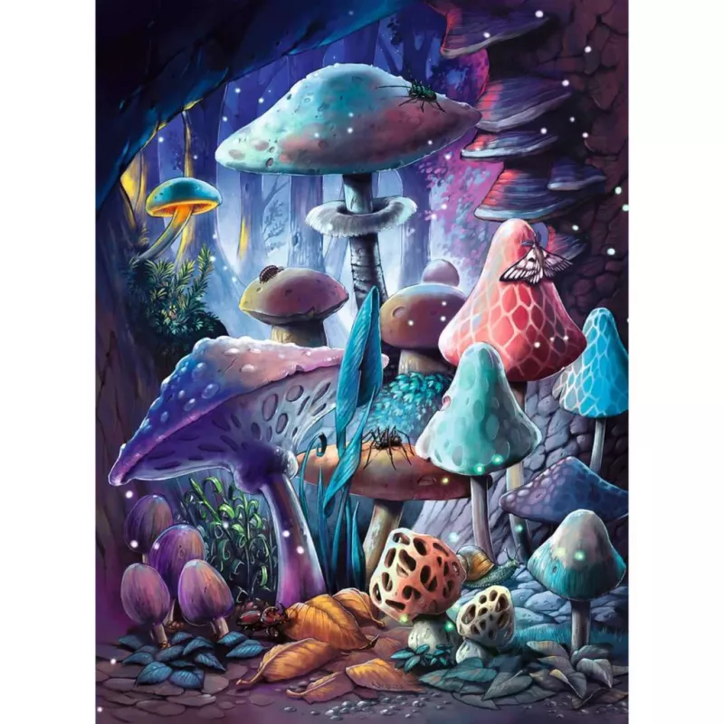 Jigsaw Puzzle Ravensburger Mushrooms in the Moonlight, Glow-in-the-Dark, 500 pieces