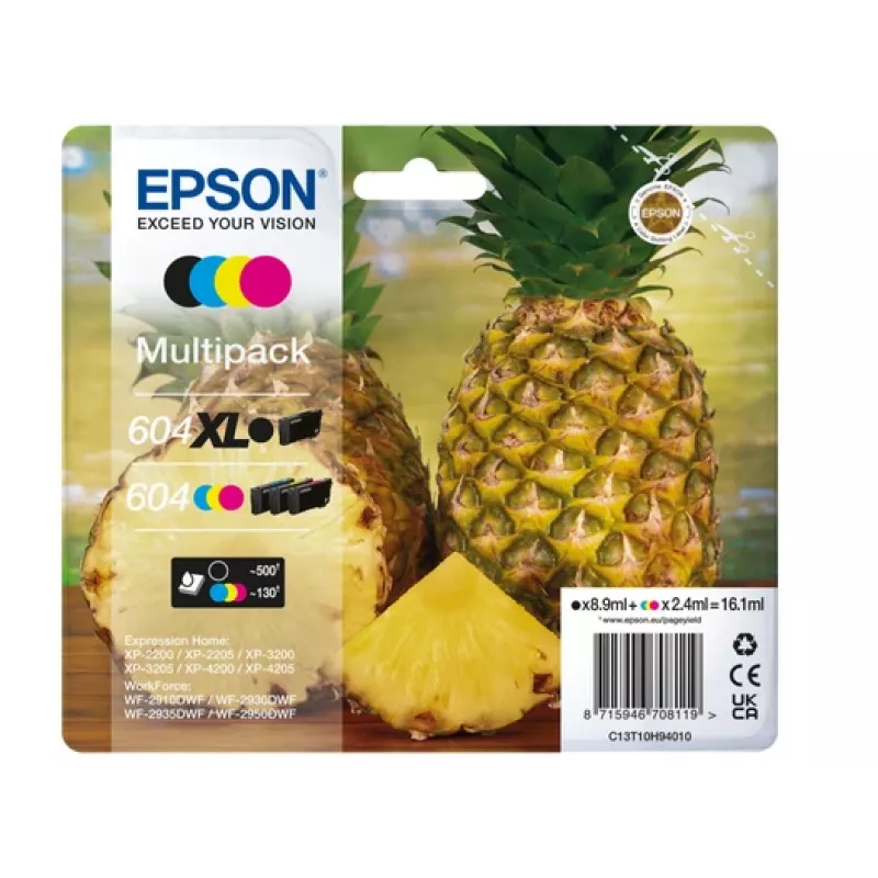 Epson 604XL ink cartridge 4 pc(s) Original High (XL) Yield Black, Cyan, Magenta, Yellow