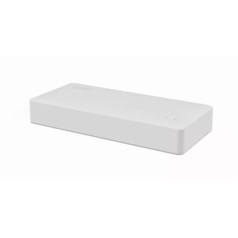 Unmanaged Switch GEMBIRD NSW-G8-01 — 8× Gigabit Ethernet (10/100/1000), White, DC 5V