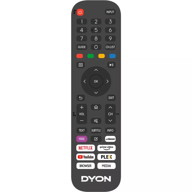 Dyon SMART 32 VX LED-TV 80 cm 81,30cm (32) DVB-T2, DVB-C, DVB-S2, HD ready, Smart TV, WLAN, CI+ Schwarz [Energieklasse F] (D800214)