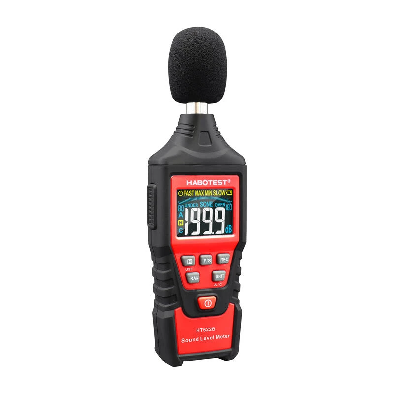 Digital decibel meter Habotest HT622B — sound level meter with A/C weighting, USB interface