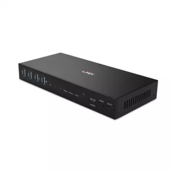 Lindy 2 Port Dual Head HDMI 4K60, USB 3.0 KVM Switch, 4096 x 2160 pixels, 4K Ultra HD, Black