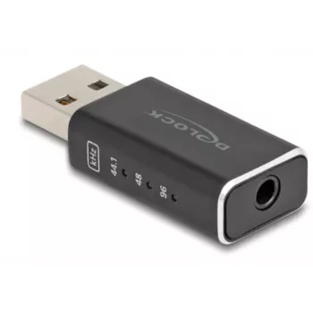 DeLOCK cable gender changer USB 2.0 Type-A 3.5 mm 4 pin Black 68001