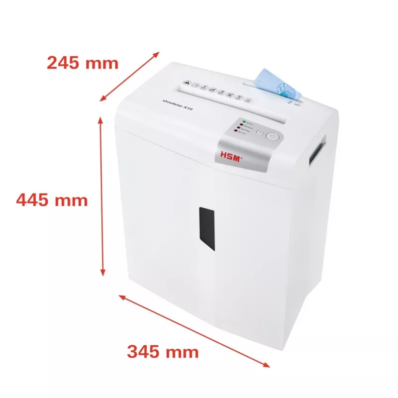 HSM shredstar X10 document shredder, 4.5 x 30 mm + separate CD-cutting mechanism