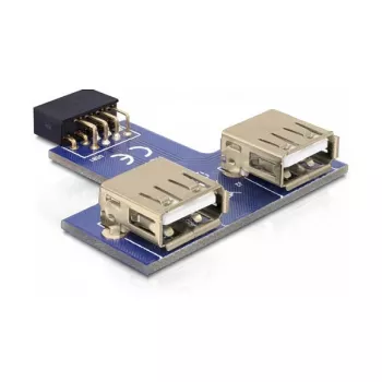 DeLOCK 9-pin 2.54 mm 2 x USB 2.0 1 x 9-pin 2.54 mm Black Blue Silver