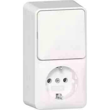 GIRA Socket Outlet SCHUKO 417613 combination switch vertical surface-mount RW (417613)