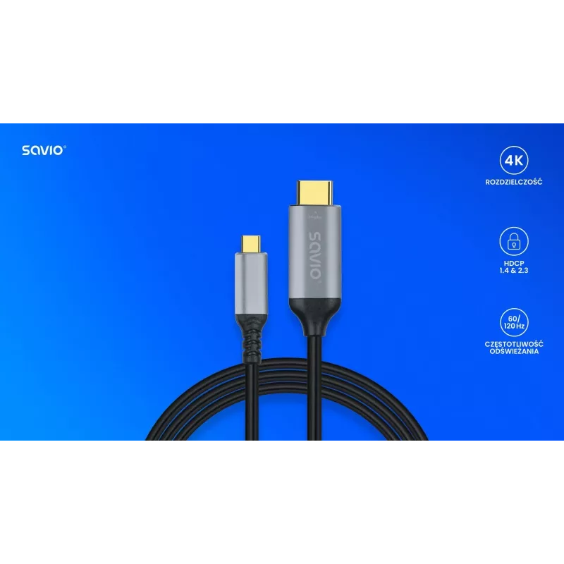 Cable USB-C to HDMI v2.0b, 3m, copper CL-184