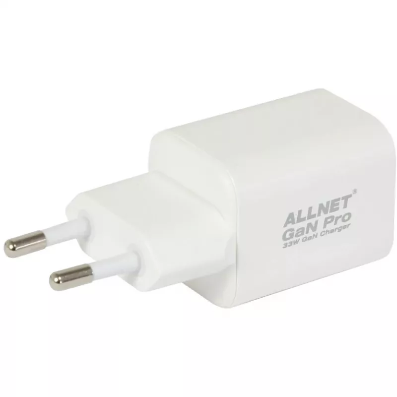 Power adapter ALLNET PSU-GaNPD-USB-1A1C-45W USB-C PD and USB-A QC 45W GaN charger