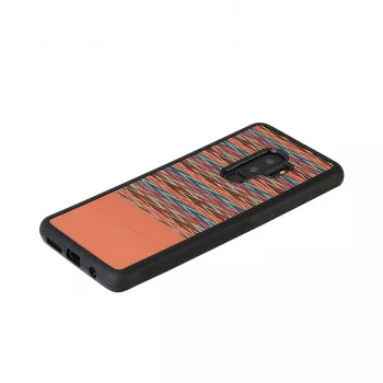 Smartphone case man and wood for Samsung Galaxy S9 Plus — brown check with black trim