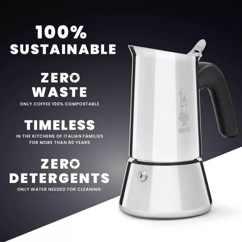 Moka pot BIALETTI Venus box 0.1 L stainless steel, 2 cups, polypropylene handle