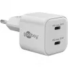 USB-C Dual-Fast Charger Nano, PD, GaN, 35 Watt (White, 2x USB-C, Power Delivery 3.0)