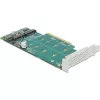 DeLOCK PCI Express x8 Card to 2 x internal NVMe M.2 Key M Bifurcation Low Profile Form Factor