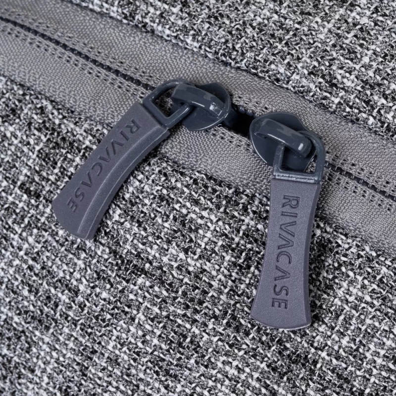 RIVACASE Anvik 15.6 laptop backpack, 15L, gray, waterproof fabric, pockets for 10.5 tablet, smartphone, documents, accessories, bottle