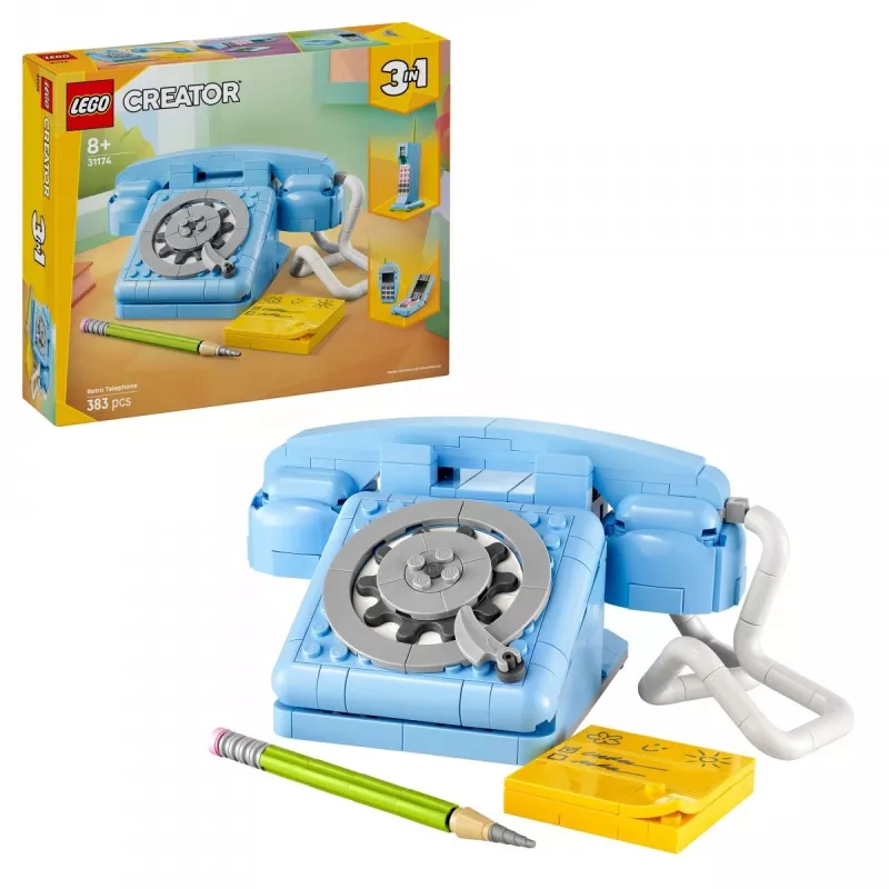Construction toy LEGO Creator 3-in-1 31174 Retro Telephone set, 383 pieces, 8+ years, 70×110×150 mm