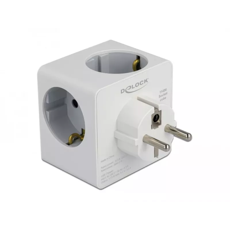 Power Plug Adapter Type F DeLOCK 11496 2 USB Ports 5V 2.4A 3A
