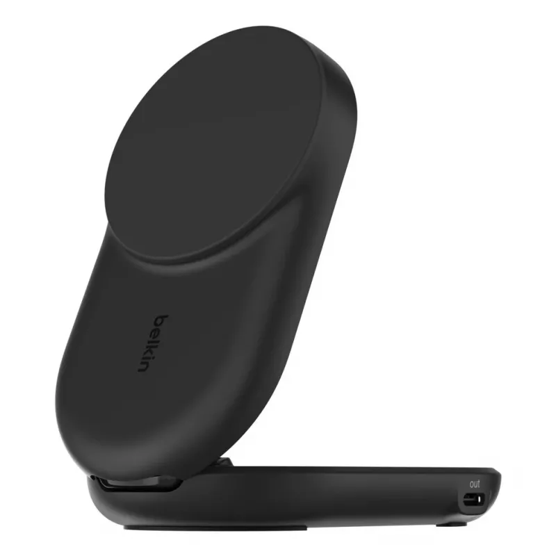 Indoor Charger Belkin UltraCharge 25w Qi2 2in1 Magnetic USB-C Black Round