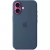 Silicone Case Apple iPhone 16 MagSafe Denim Cover Blue 6.1 inch